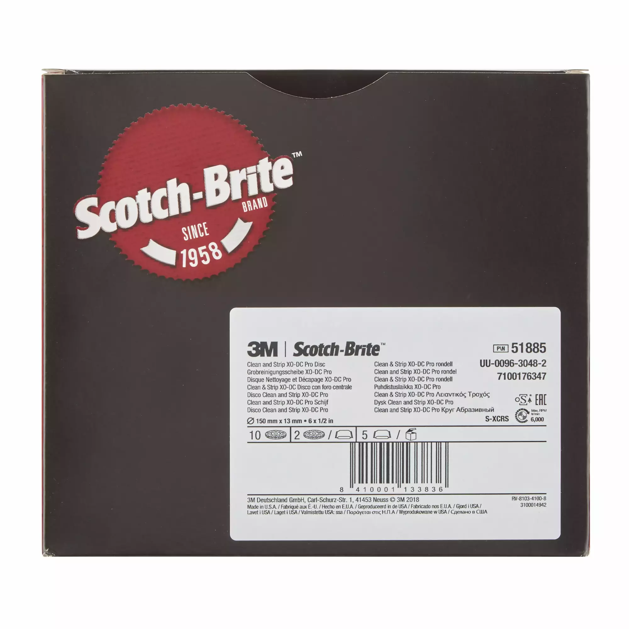 Scotch-Brite™ Disco Clean and Strip XT Pro, XO-DC, 150 mm x 13 mm, S XCRS