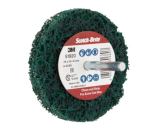 O Disco Scotch-Brite™ Clean and Strip XT Pro Extra Cut, XB-ZS, 75 mm x 25 mm x 6 mm, A XCRS