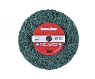 O Disco Scotch-Brite™ Roloc™+ Clean and Strip XT Pro Extra Cut, XC-ZR, 100 mm x 13 mm x 6 mm, A XCRS