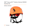 3M™ SecureFit™ Elmetto, X5007VE-CE, arancione, ventilato, 1000 VCA, marchio CE, 4 unità/cartone