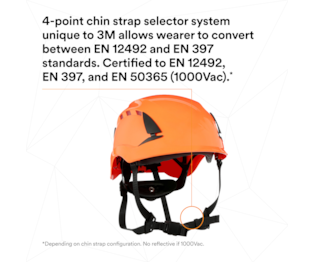 3M™ SecureFit™ Elmetto, X5007VE-CE, arancione, ventilato, 1000 VCA, marchio CE, 4 unità/cartone