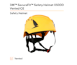 3M™ SecureFit™ Elmetto, X5001V-CE, giallo, ventilato, 1000 VCA, marchio CE, 4 unità/cartone