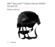 3M™ SecureFit™ Elmetto, X5012VE-CE, nero, ventilato, 1000 VCA, marchio CE, 4 unità/cartone
