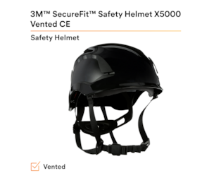 3M™ SecureFit™ Elmetto, X5012VE-CE, nero, ventilato, 1000 VCA, marchio CE, 4 unità/cartone