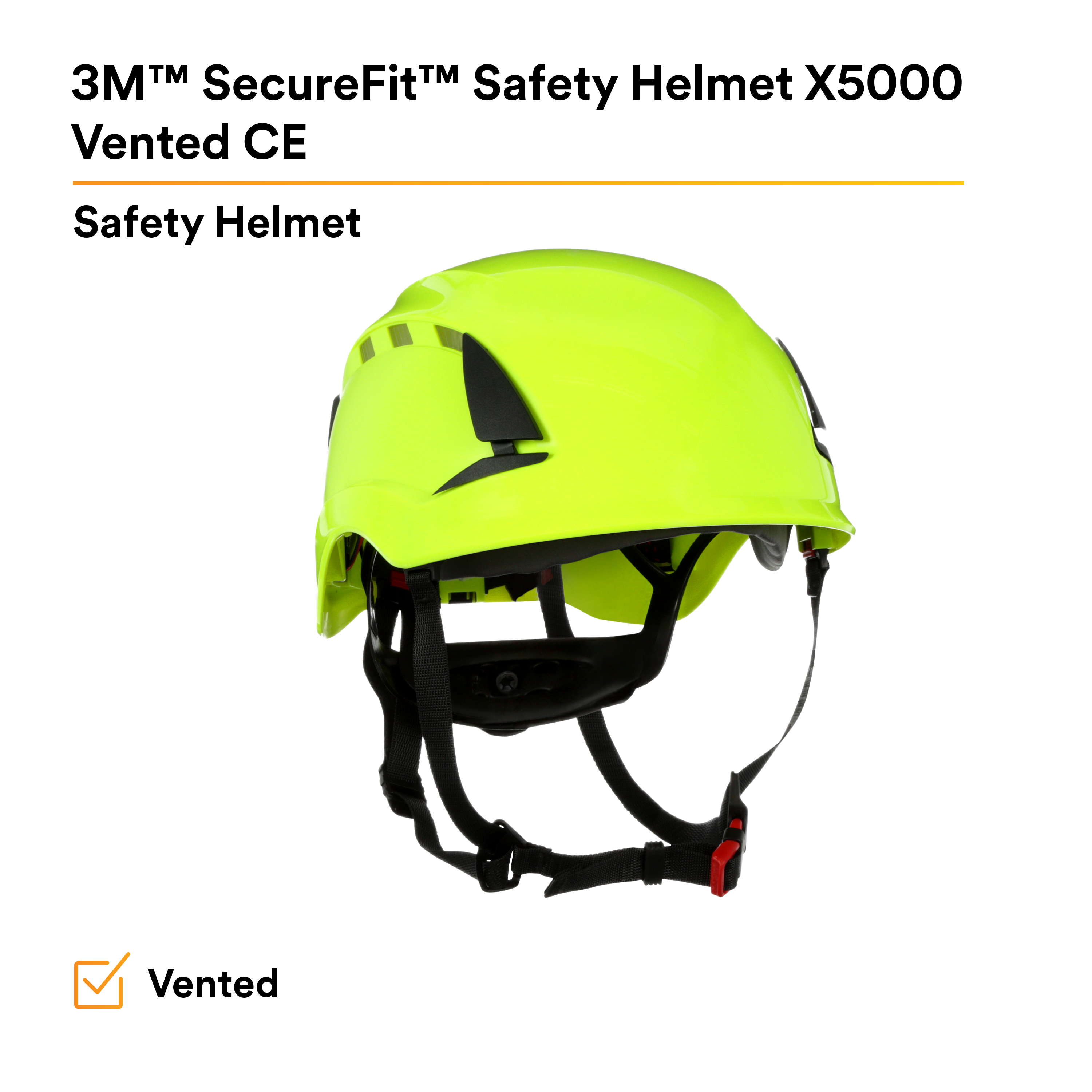 3M™ SecureFit™ Elmetto, X5014VE-CE, verde ad alta visibilità, ventilato, 1000 VCA, marchio CE, 4 unità/cartone