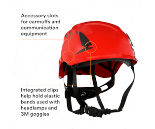 3M™ SecureFit™ Elmetto, X5005VE-CE, rosso, ventilato, 1000 VCA, marchio CE, 4 unità/cartone