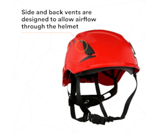 3M™ SecureFit™ Elmetto, X5005VE-CE, rosso, ventilato, 1000 VCA, marchio CE, 4 unità/cartone