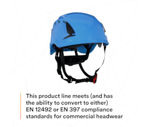 Capacete 3M™ SecureFit™, X5003VE-CE, azul, ventilado, 1000 VAC, marcação CE, 4 unidades/caixa