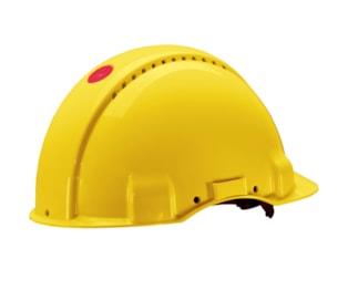 3M™ Capacete, Uvicator, Roleta, Não ventilado, Dielétrico 440 V, Banda Absorvente em Plástico, Amarelo, G3001NUV-GU