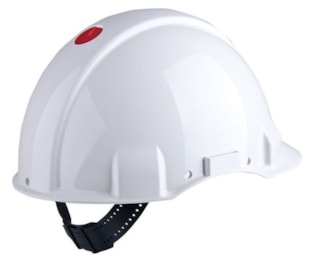 3M™ Capacete, Uvicator, Roleta, Não ventilado, Dielétrico 440 V, Banda Absorvente em Plástico, Branco, G3001NUV-VI