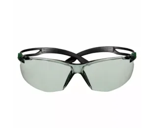 3M™ SecureFit™ 500 Safety Glasses, Green/Black frame, Anti-Scratch+ (K), IR 1.7 Grey  lens, SF517ASP-GRN-EU, 20/Case