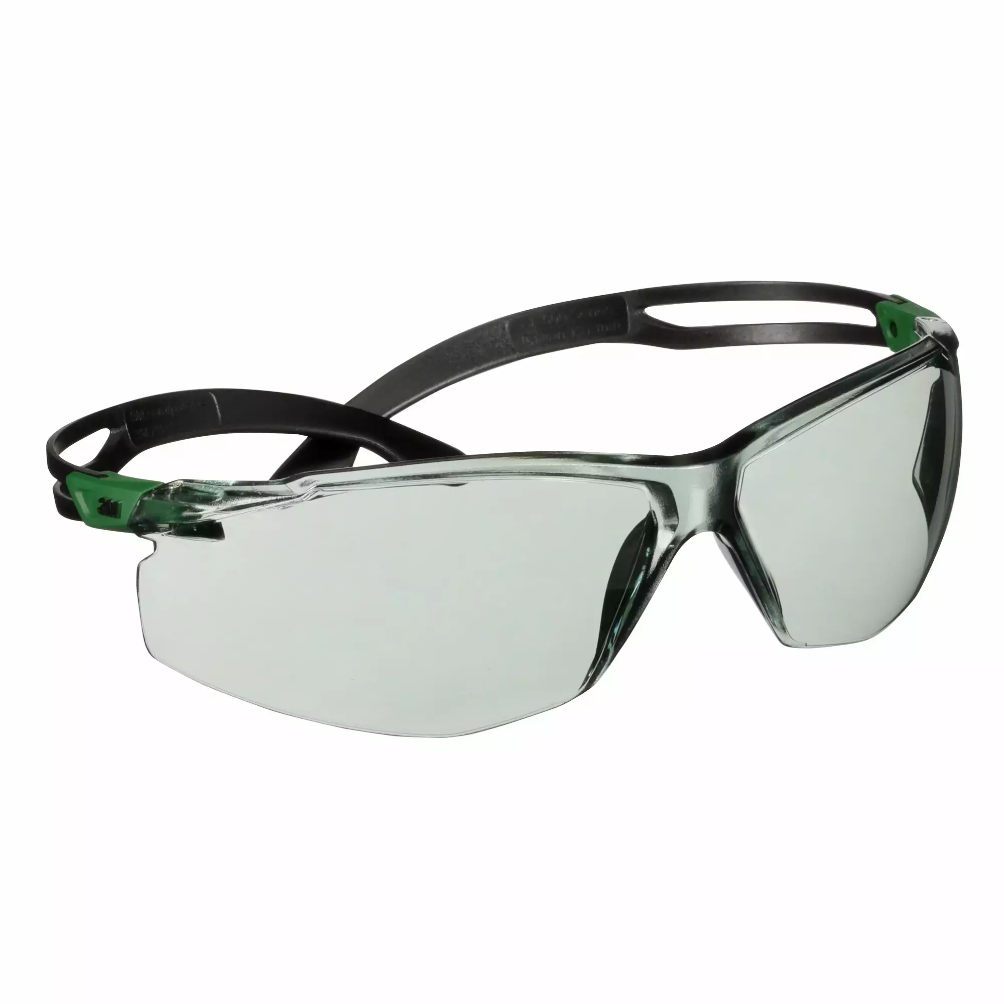 3M™ SecureFit™ 500 Safety Glasses, Green/Black frame, Anti-Scratch+ (K), IR 1.7 Grey  lens, SF517ASP-GRN-EU, 20/Case
