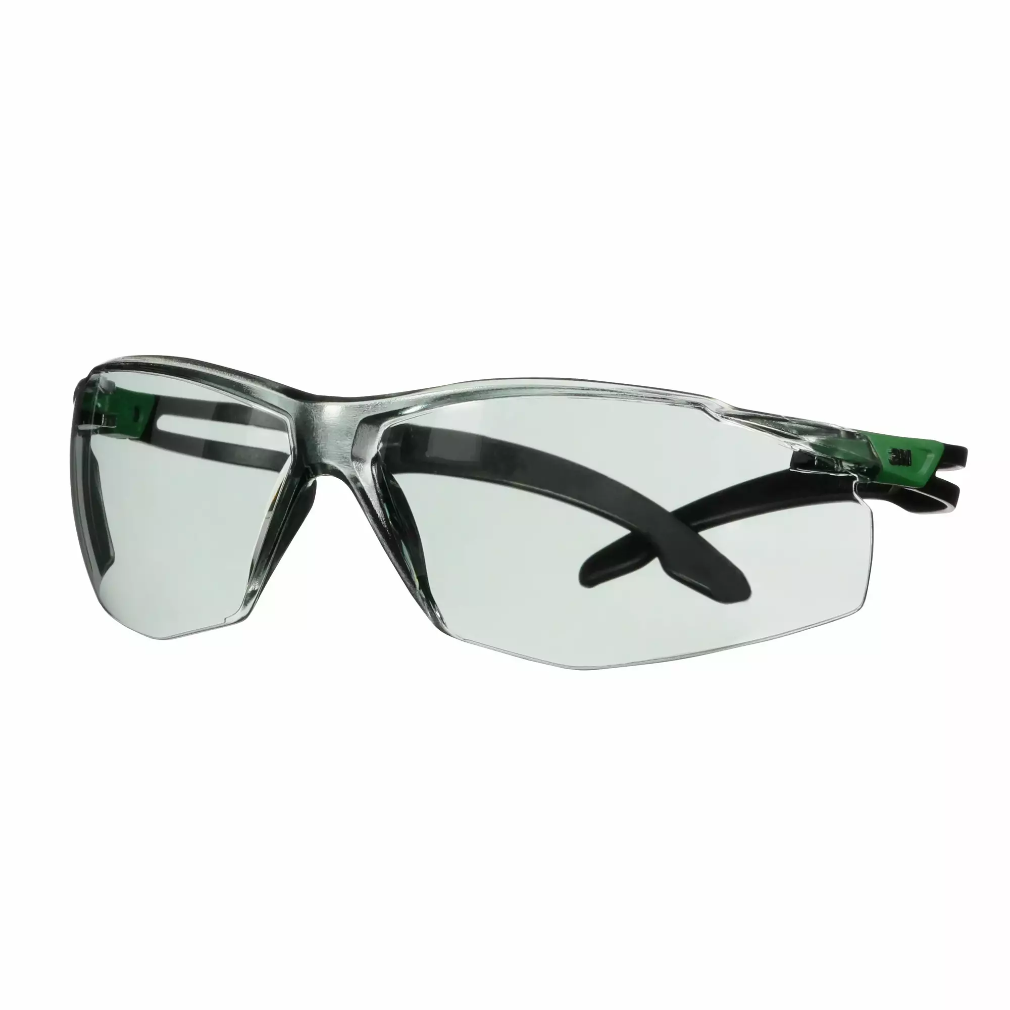 3M™ SecureFit™ 500 Safety Glasses, Green/Black frame, Anti-Scratch+ (K), IR 1.7 Grey  lens, SF517ASP-GRN-EU, 20/Case