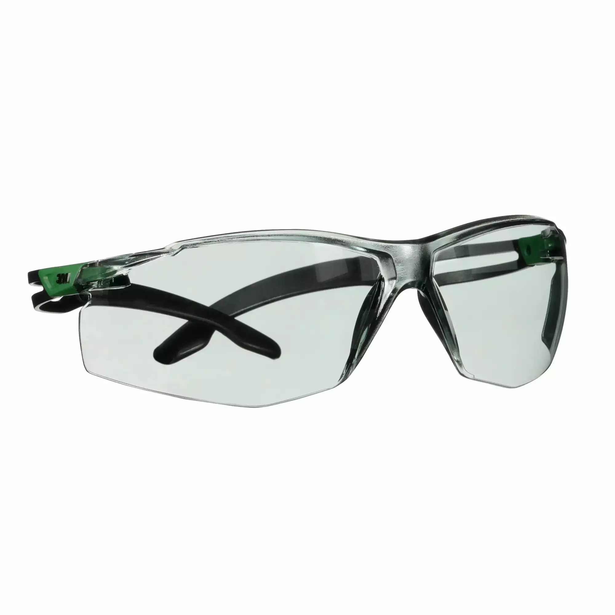 3M™ SecureFit™ 500 Safety Glasses, Green/Black frame, Anti-Scratch+ (K), IR 1.7 Grey  lens, SF517ASP-GRN-EU, 20/Case