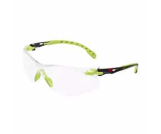3M™ Solus™ 1000 Safety Glasses, Green / Black Frame, Scotchgard™ Anti-Fog/Anti-Scratch Coating (K&N), Clear lens, TPE Gasket and Strap, S1201SGAF-TSKT-EU