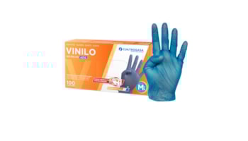 Luvas Desc. Vinil Azul SP - Cx 100