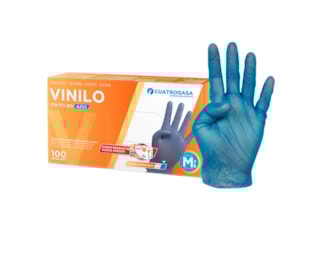 Luvas Desc. Vinil Azul SP - Cx 100