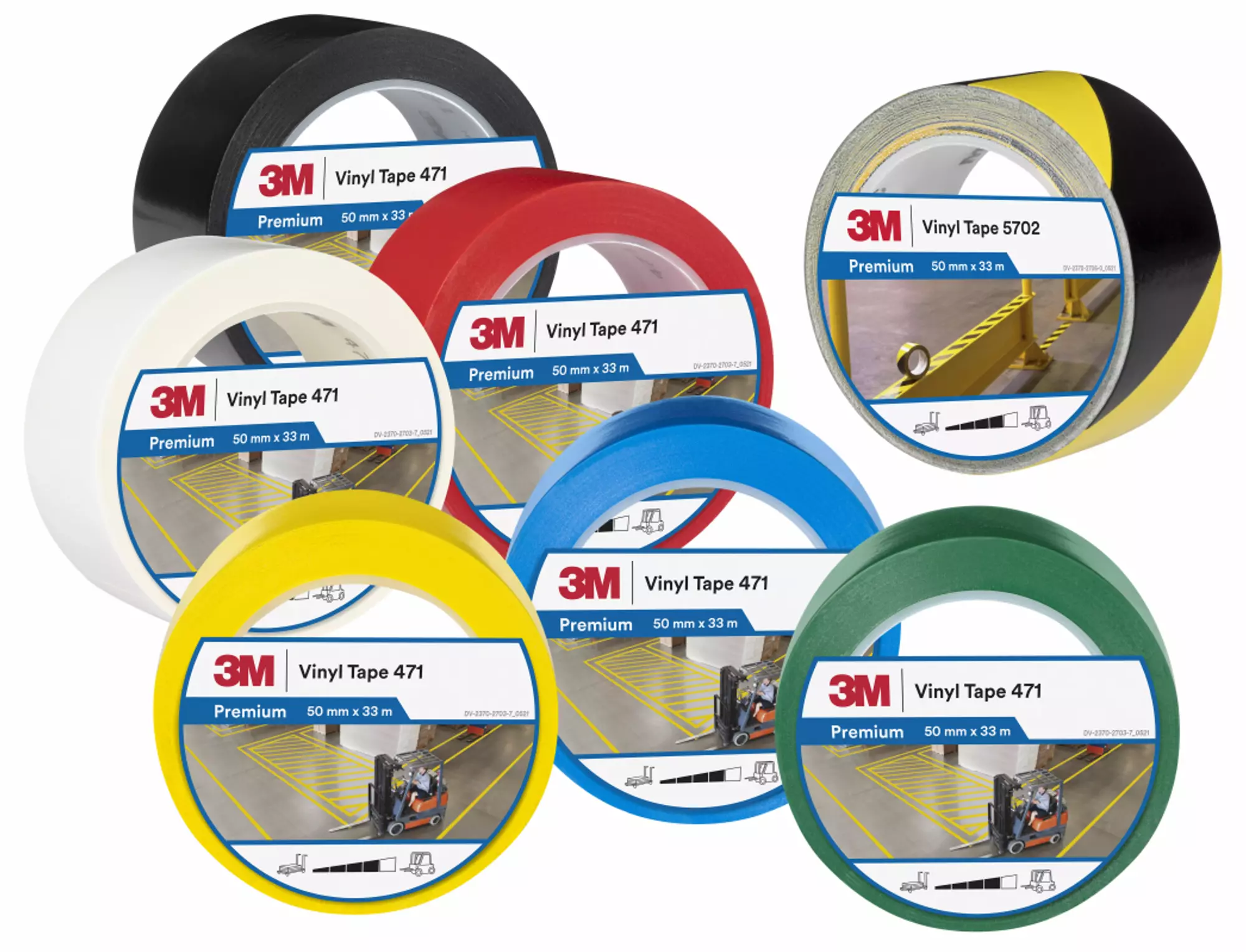 3M™ Fita de Vinil 471, Vermelha, 50 mm x 33 m