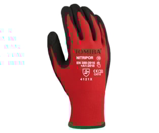 Luvas GNI Nitripor Preto/Vermelho