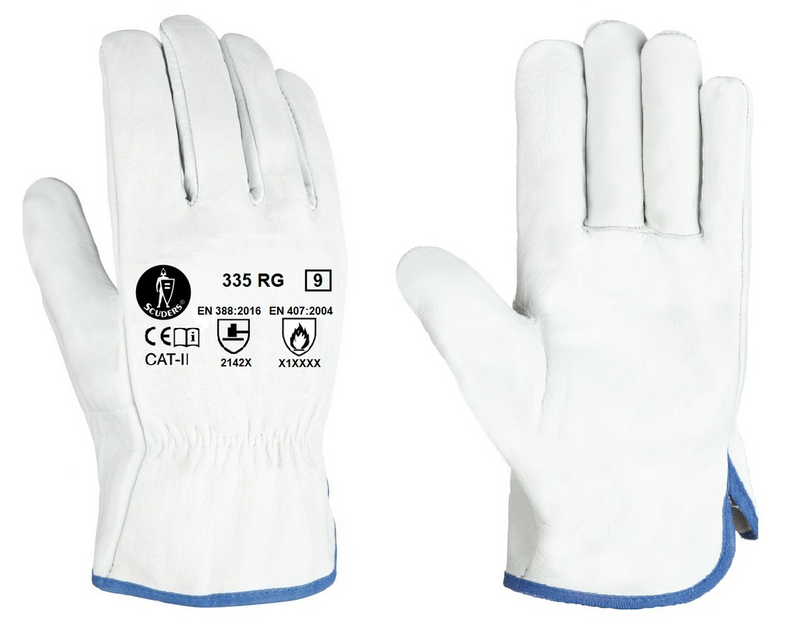 Luvas Tipo Chefe em Pele Branca 335RG