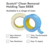 Scotch® Clean Removal Holding Tape 8888, Blue, 48 mm x 55 m