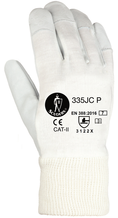 Luvas G. Flor Cabra Dorso Tejido c/Punho