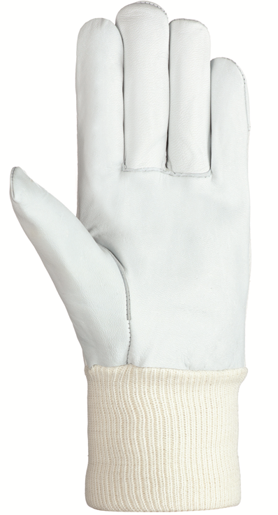 Luvas G. Flor Cabra Dorso Tejido c/Punho