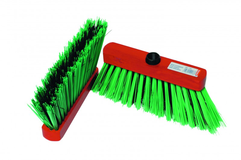 Vassoura Verde em Plástico Rijo - 25 Cm