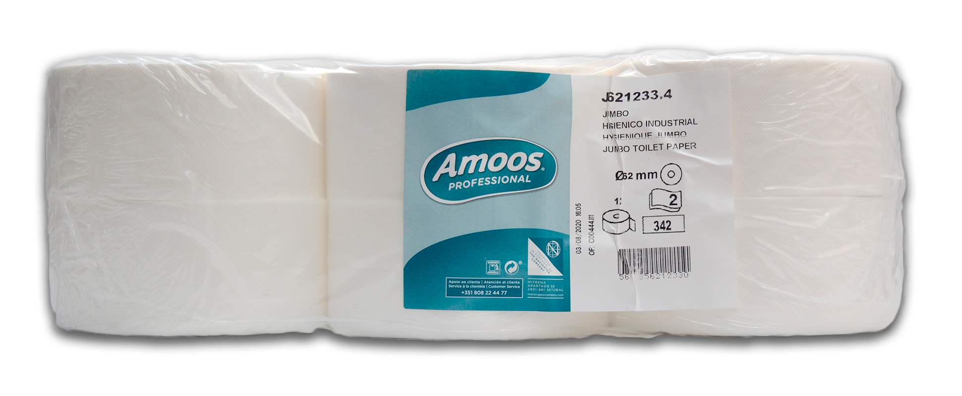 Papel Hig. Jumbo 2Fls - Emb. 12 Rls - 342S Amoos
